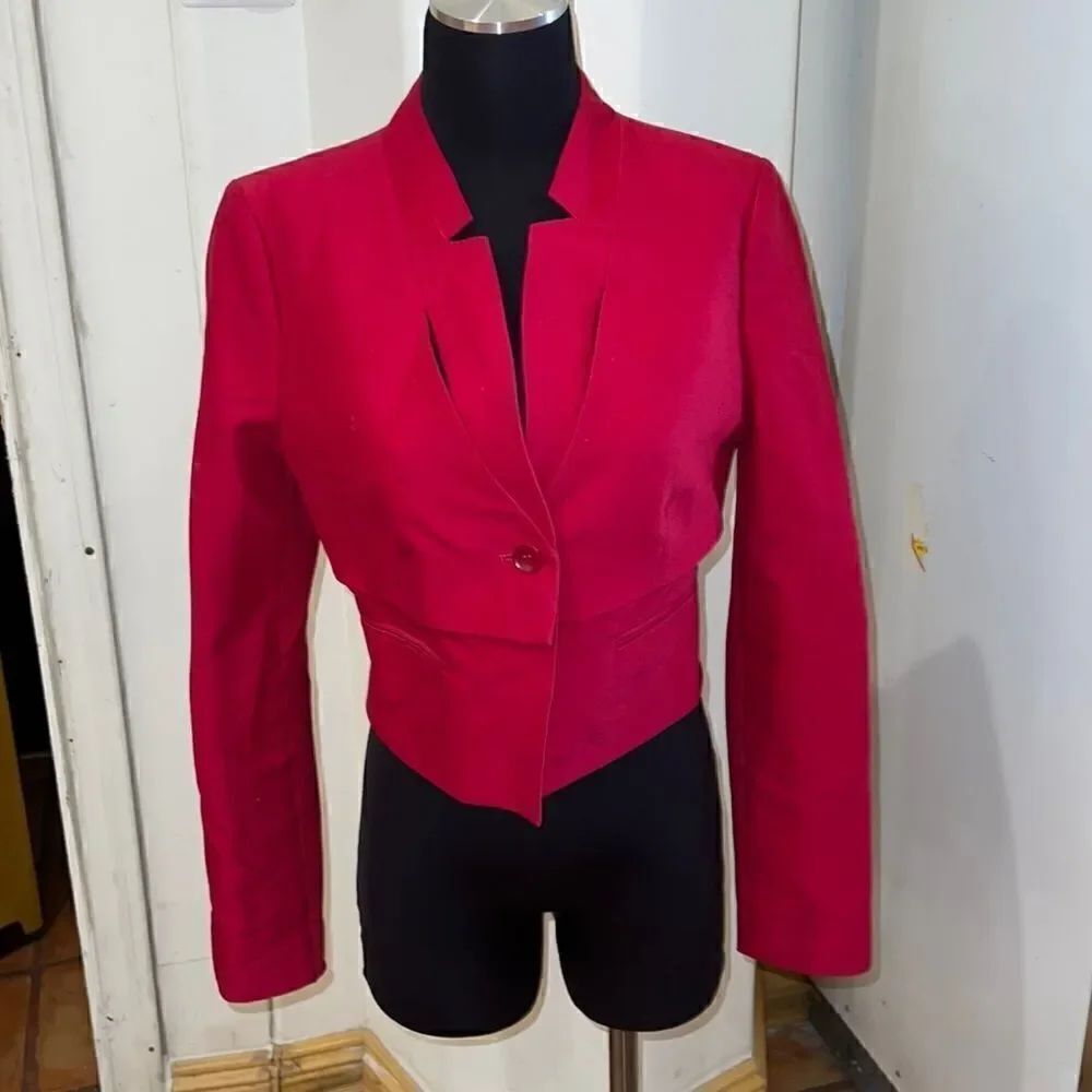 BCBG MAXAZRIA red jacket blazer womens size S